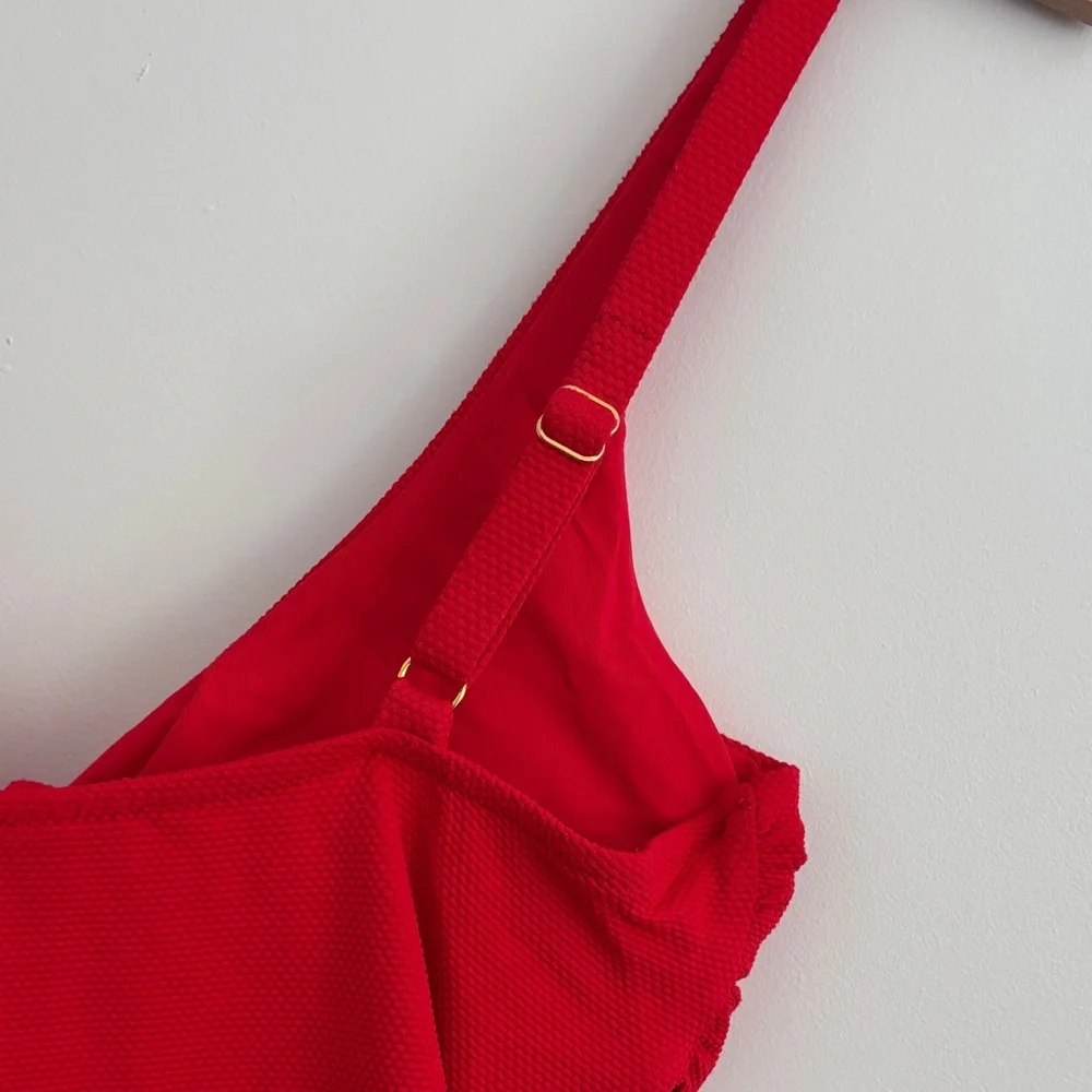 Melissa Odabash Red One-Piece Swimsuit with Front Knot